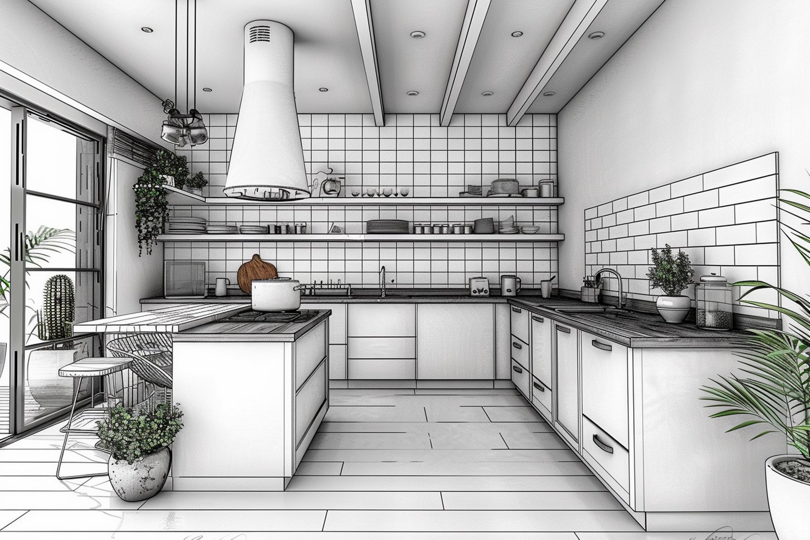 Pose de cuisine : conception et pose, neuf et rénovation Plan de cuisine sur mesure